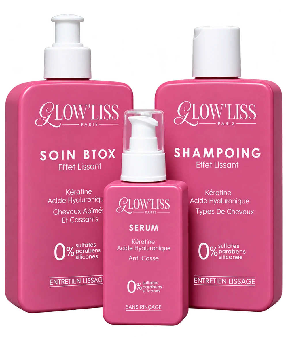 Trio Shampoing, Masque et Sérum sans rinçage à la kératine et à l'acide hyaluronique